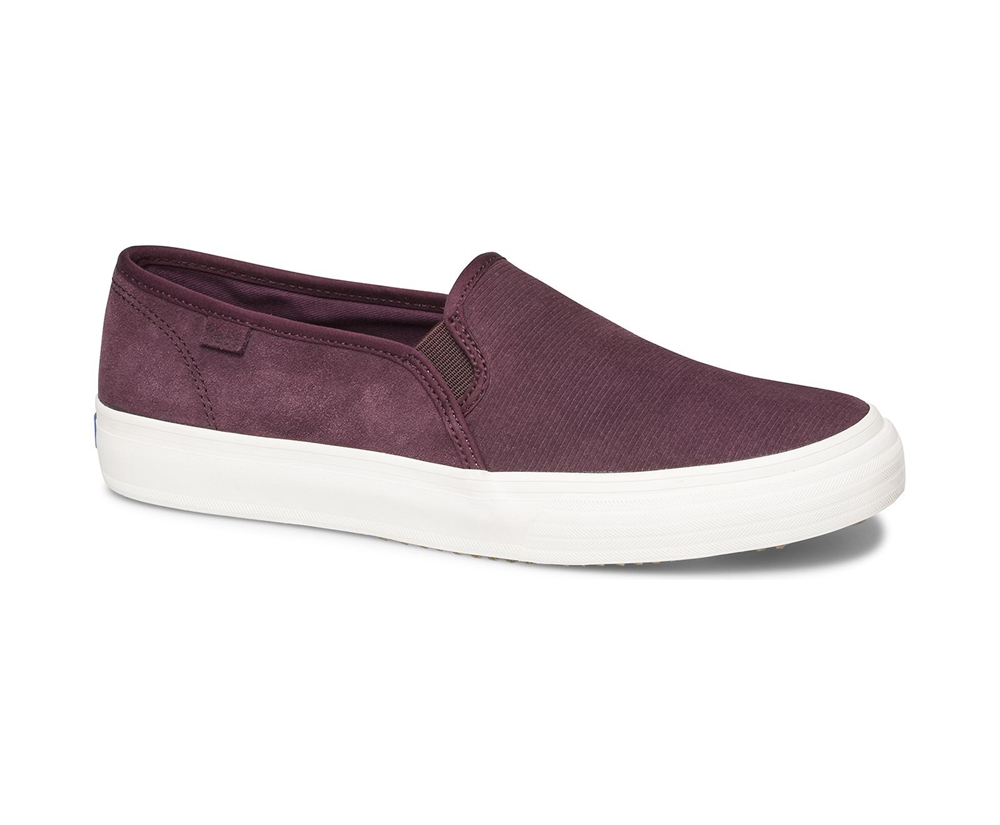 Womens Keds Slip Ons - Double Decker Suede - Purple - 5290-BVOPH